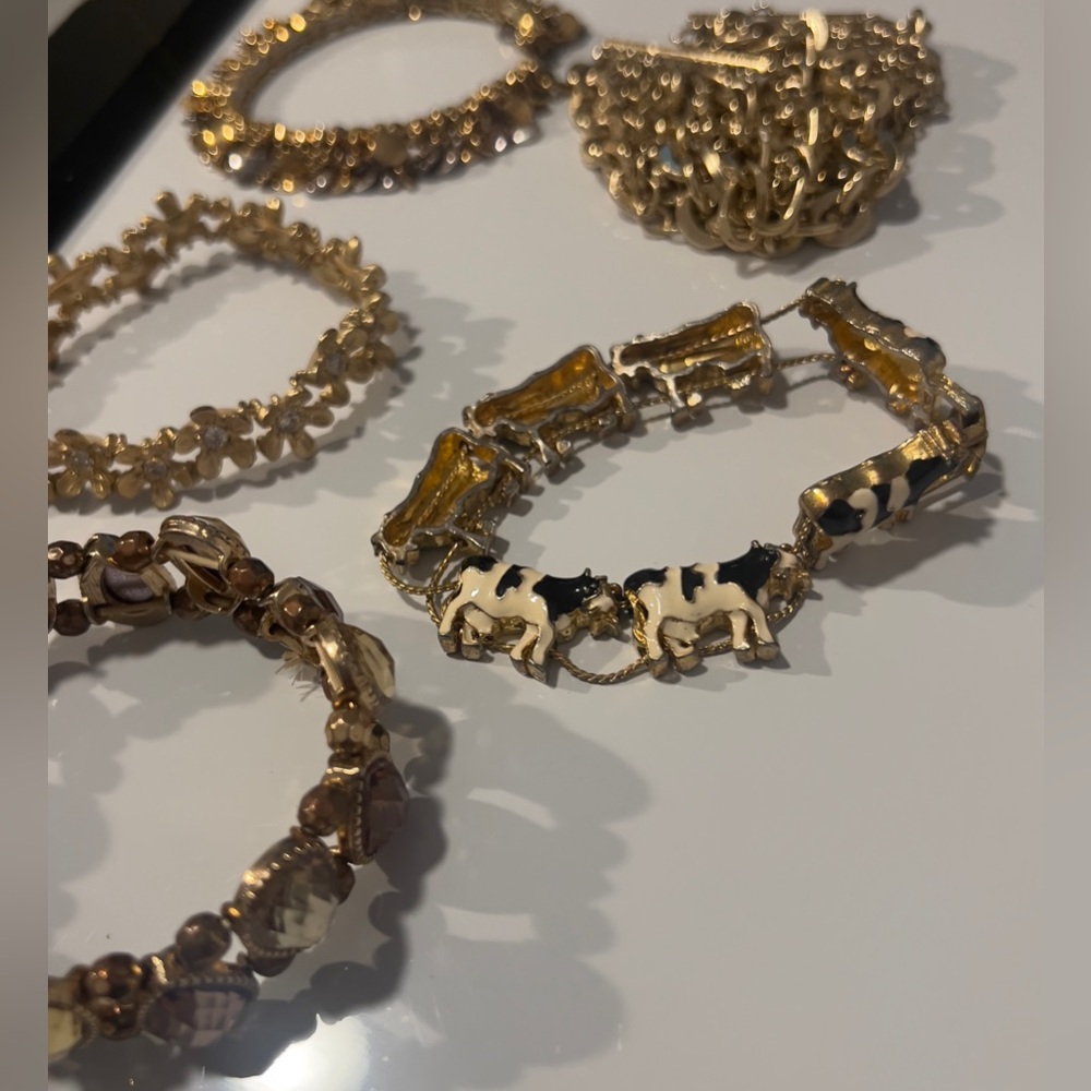 Variety Women’s Expandable Five Piece Fun Gold Tone Bracelets